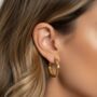 Refined Geo Hoops 18k Gold Plated Earrings, thumbnail 3 of 4