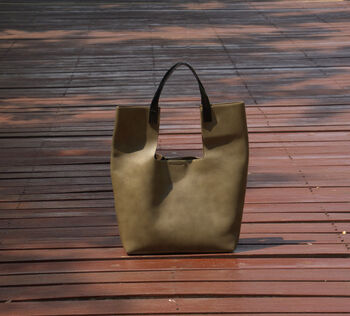 Genuine Leather Designer Tote Handbag, 6 of 9