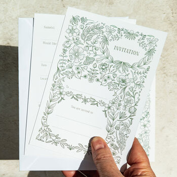 Botanical Florals Ready To Write Invitations, 4 of 9