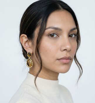 Nekomeishi Tigers Eye Oversized Earrings, 2 of 4