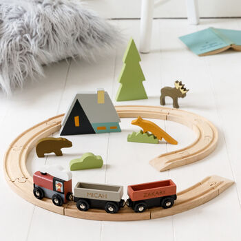 Personalised Wooden Tree Tops Train Set, 3 of 5