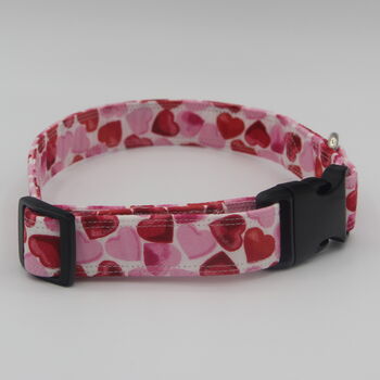 Pink And Red Hearts Valentines Dog Collar, 6 of 9
