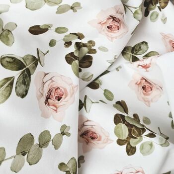 Eucalyptus And Roses Cot Bed Sheet, 3 of 5