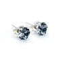 Black Crystal Silver Stud Earrings, thumbnail 1 of 4