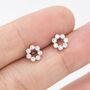 Sterling Silver Tiny Cz Circle Wreath Stud Earrings, thumbnail 5 of 12