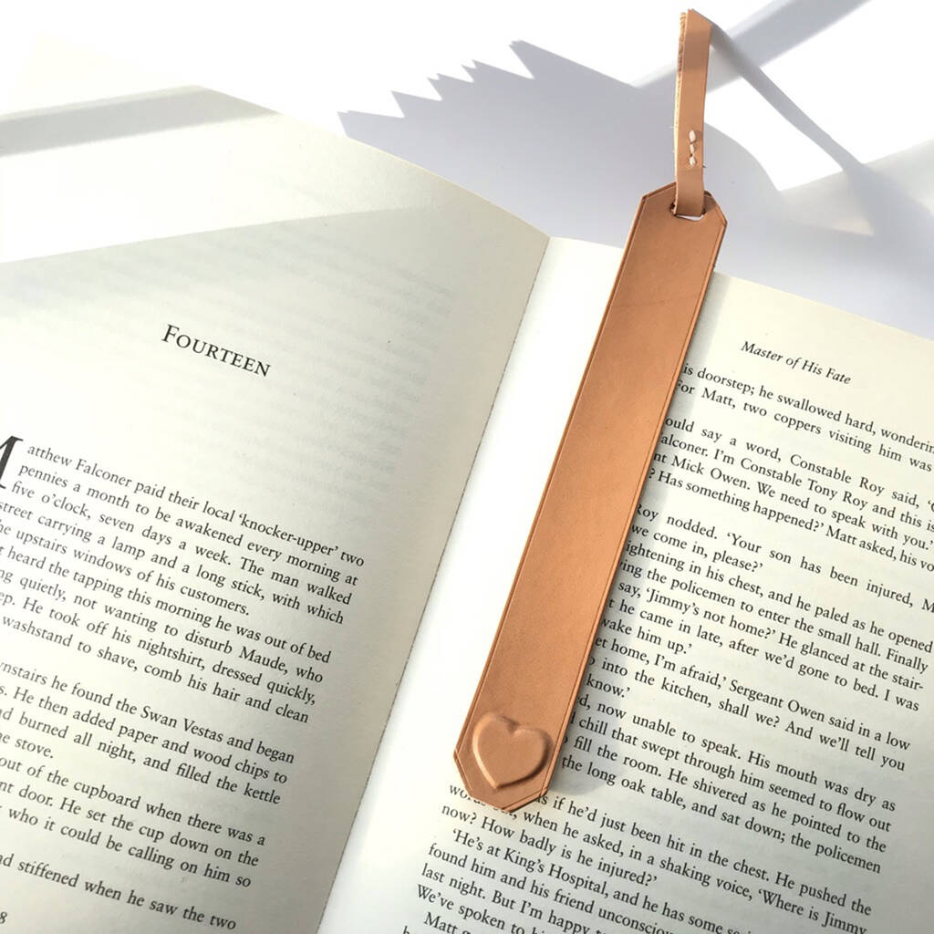 Leather Bookmark With A Heart Symbol, 1 of 5