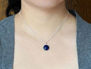 Natural Lapis Lazuli Necklace In Sterling Silver, 3 of 3