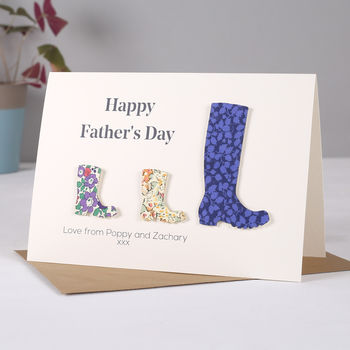 Personalised Father's Day Welly Card, 4 of 5
