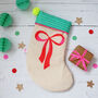 Personalised Bow Bright Christmas Stocking, thumbnail 3 of 8