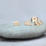 Tiny Geometric Earring Studs In 9ct Yellow Gold, thumbnail 1 of 4