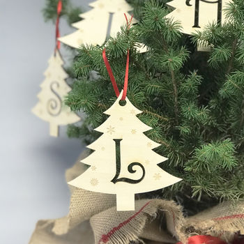 Initial Letter Christmas Tree Decorations, 3 of 12
