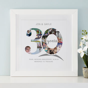 Personalised Pearl Wedding Anniversary Collage, 4 of 11