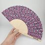 Handheld Purple Leopard Folding Fan, thumbnail 3 of 3