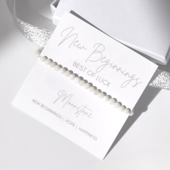 New Beginnings Best Of Luck Moonstone Crystal Bracelet Gift, 4 of 5