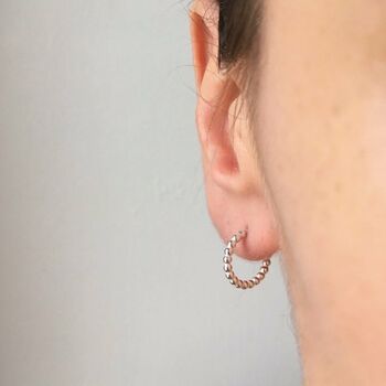 Dotty Silver Hoop Earrings, 4 of 5