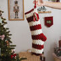 Personalised Red Stripe Hand Crocheted Stocking, thumbnail 7 of 9
