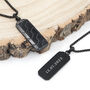 Personalised Men's Black Stone Dog Tag Necklace, thumbnail 1 of 12