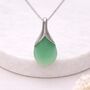 Personalised Sterling Silver Jade Teardrop Pendant Necklace, thumbnail 3 of 10