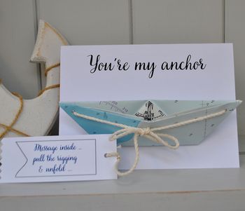 Personalised Nautical Paper Boat Card, 7 of 7