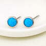 Sterling Silver Blue Opal Stud Earrings, thumbnail 9 of 10