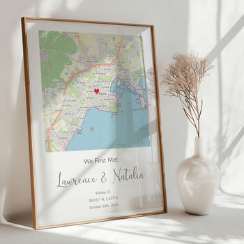 The Place We Met Personalised Map Print Couples Valentines Gift, 5 of 11