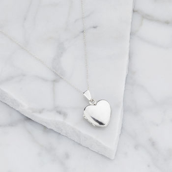 Small Solid Gold Or Silver Heart Locket Necklace, 5 of 12