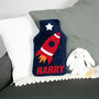 Space Rocket Hot Water Bottle Cover Personalised, thumbnail 1 of 5