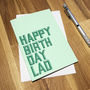 Happy Birthday Lad Birthday Card, thumbnail 1 of 3