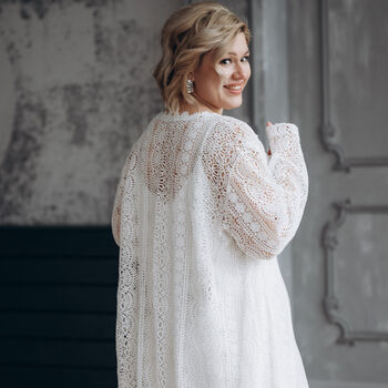 Long Sleeved Wedding Dress Cover | Lace Kimono Cape By Married in the  Morning