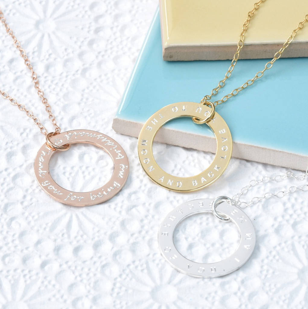 Large Personalised Family Circle Necklace By Staxx Personalised