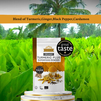 Organic Turmeric Superfood Powder With Black Pepper Ginger Cardamom 250g, 2 of 12