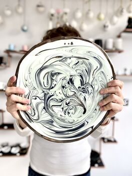 Large Ceramic Platter With Metallic Rim, 10 of 12