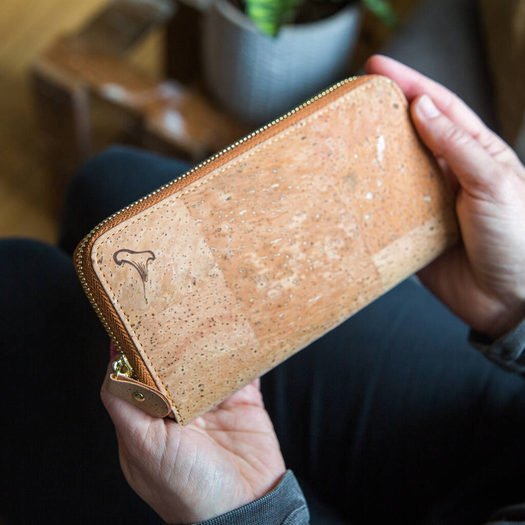 Women’s Zip Around Cork Purse By Yum Farm