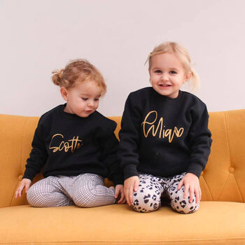 Personalised Heart Script Kids Sweatshirt/ Jumper, 2 of 2