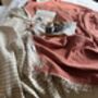 Puglia Cotton And Linen Modern, Double Sided Blanket Terracotta, thumbnail 10 of 12