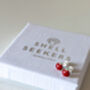 Red Enamel Apple Stud Earrings, thumbnail 7 of 7