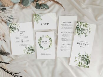 Elegant Greenery Wedding Save The Dates, 4 of 4