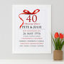 Personalised Ruby Wedding Anniversary Typography, thumbnail 9 of 10