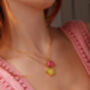 Lemon Yellow Star Druzy Gemstone Gold Plated Necklace, thumbnail 1 of 6