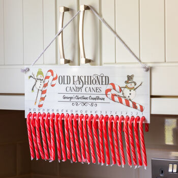 Personalised Candy Cane Countdown Advent Calendar, 3 of 5