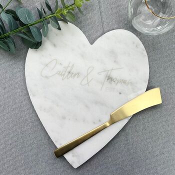 Personalised Heart Shaped Marble Serving Platter, 2 of 4