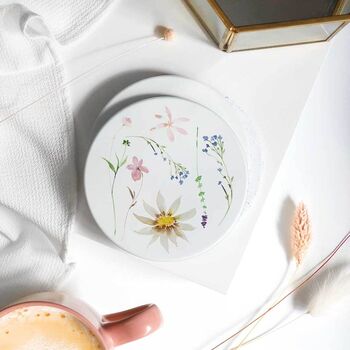 'Pressed Flowers' Floral Ceramic Coaster Set, 5 of 9