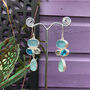 Aquamarine And Blue Topaz Gemstone Sterling Silver Earrings, thumbnail 4 of 5