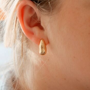 Jenn Gold Teardrop Stud Earrings, 3 of 3