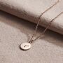 Personalised Mini Disc Initial Birthstone Necklace, thumbnail 5 of 9