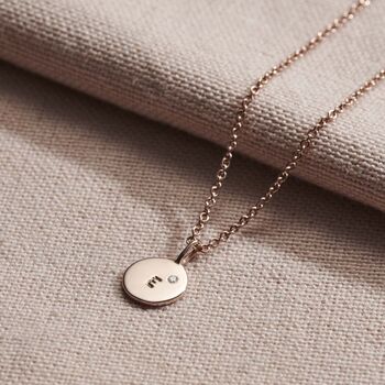 Personalised Mini Disc Initial Birthstone Necklace, 5 of 9