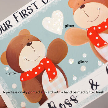 Personalised Bear Couple 1st Christmas Card, 2 of 3