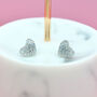 Mini Laser Cut Glitter Love Heart Earrings Studs, thumbnail 12 of 12