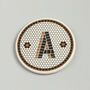 G Decor Pub Black Gold Tile Monogram Alphabet Coasters, thumbnail 4 of 10
