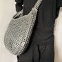 Sliver Skye Shoulder Bag Crocheted Metal Ring Pulls, thumbnail 5 of 12